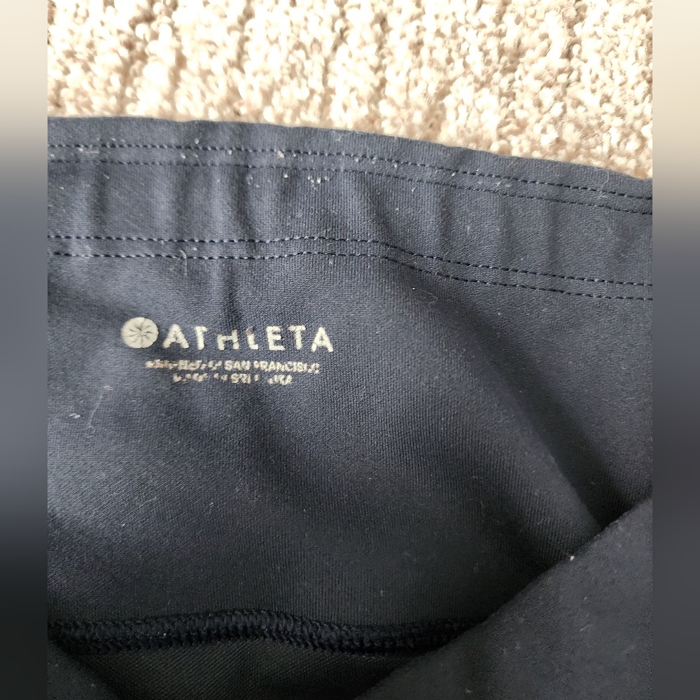 Athleta All In Navy Tights Leggings Size Small With Stash Pockets - Picture 4 of 8